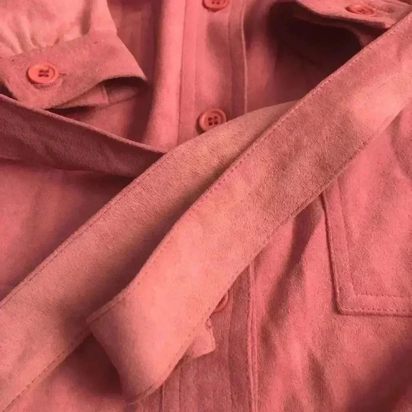 🔥sportrite🔥 | Vintage 1960’s  Arnel triacetate fabric blush pink trench coat - Picture 11 of 16